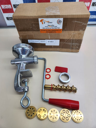 Máquina Pasta Fresca 5 trefiladores de latón para Espaguetis, Macarrones, Bucatinis, Caserecces y Espaguetis alla chitarra con Virola en Aluminium |